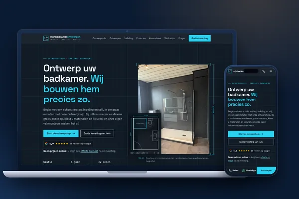 Schermafbeelding van de website van Mijn Badkamer Ontwerpen