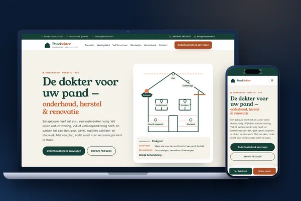 Schermafbeelding van de website van Panddokter