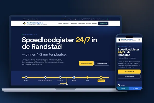 Schermafbeelding van de website van Randstad Loodgieters