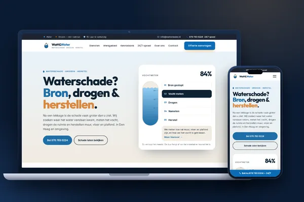Schermafbeelding van de website van Watt&Water