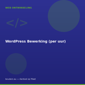 WordPress Bewerking (per uur)